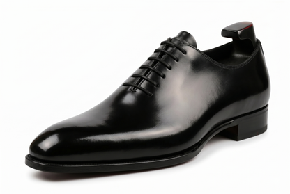 Men's Handmade Black Leather Wholecut Oxford Dress Shoes | PelleVista