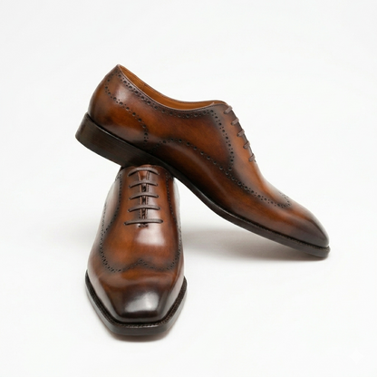 | The Maverick Tan Wingtip Oxford Brogues
