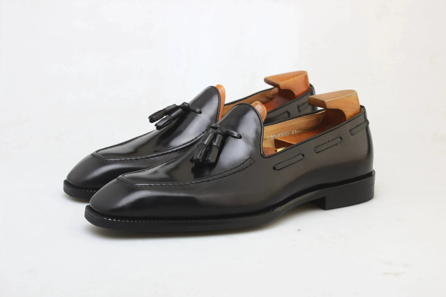 | Handcrafted Mahogany Calfskin Tassel Loafers