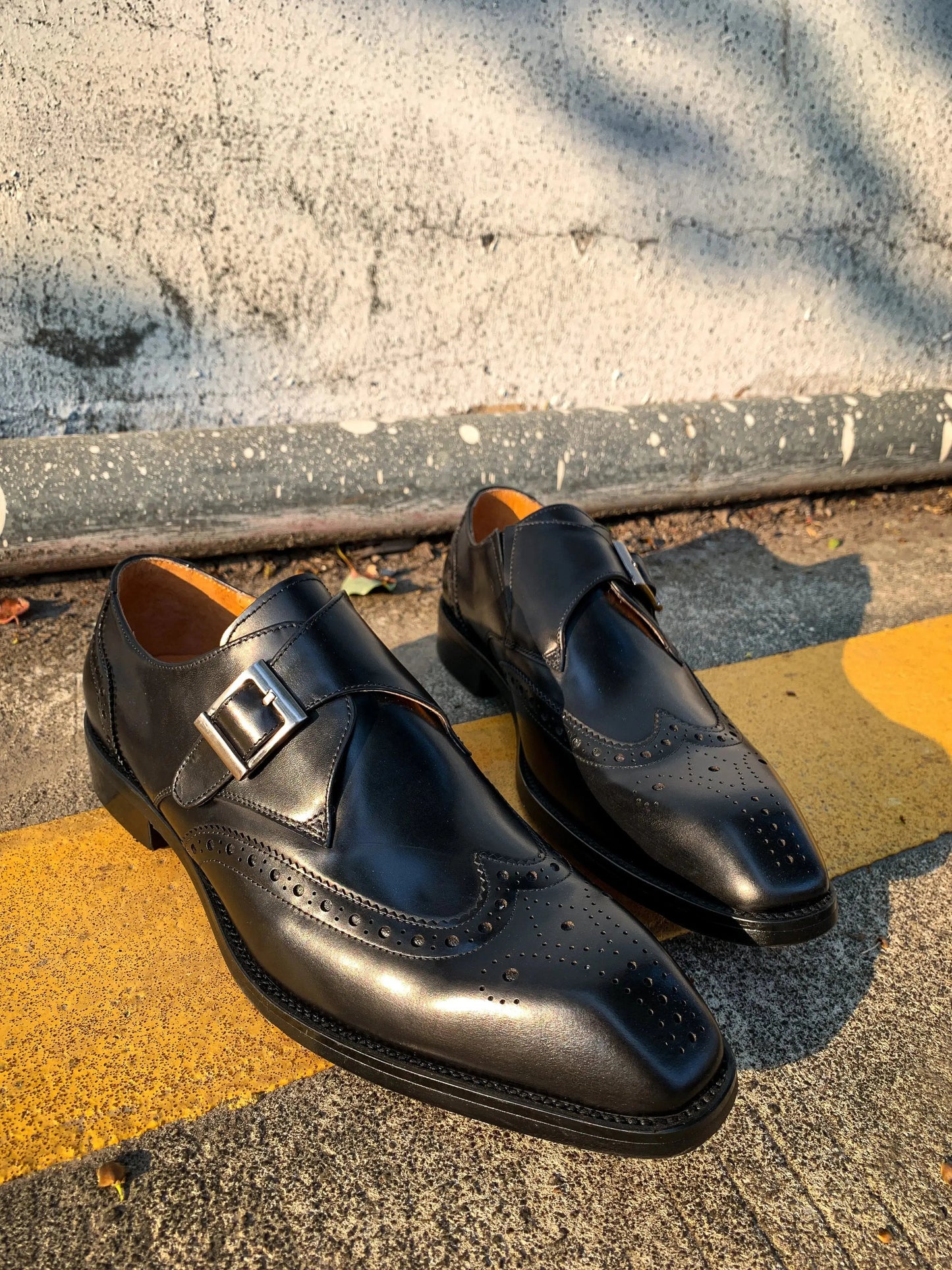 Cowhide Genuine Leather Monkstaps For Men