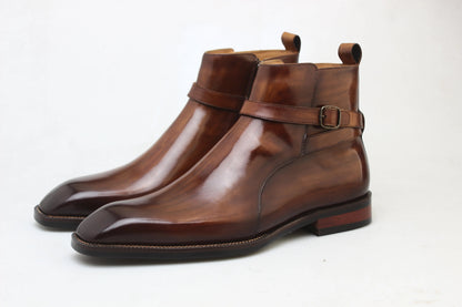 Hand-Painted Cowhide Derby Shoes
