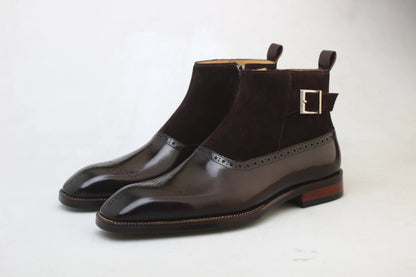 Wholecut Leather Derby Shoes For Men