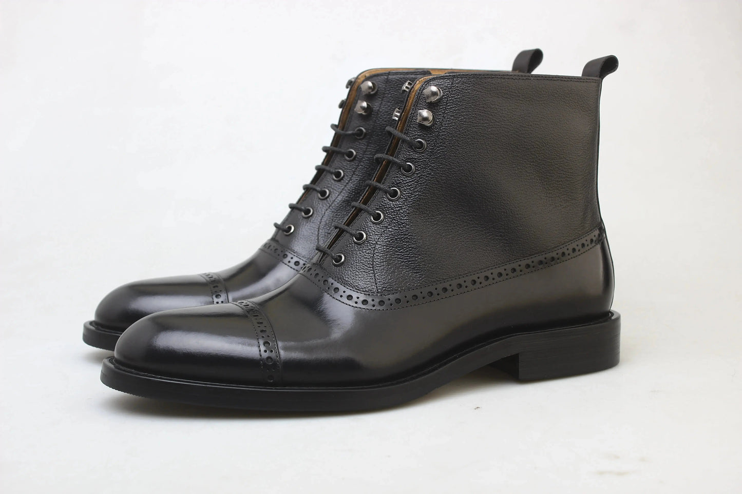 | Handmade Brown Leather Derby Brogues