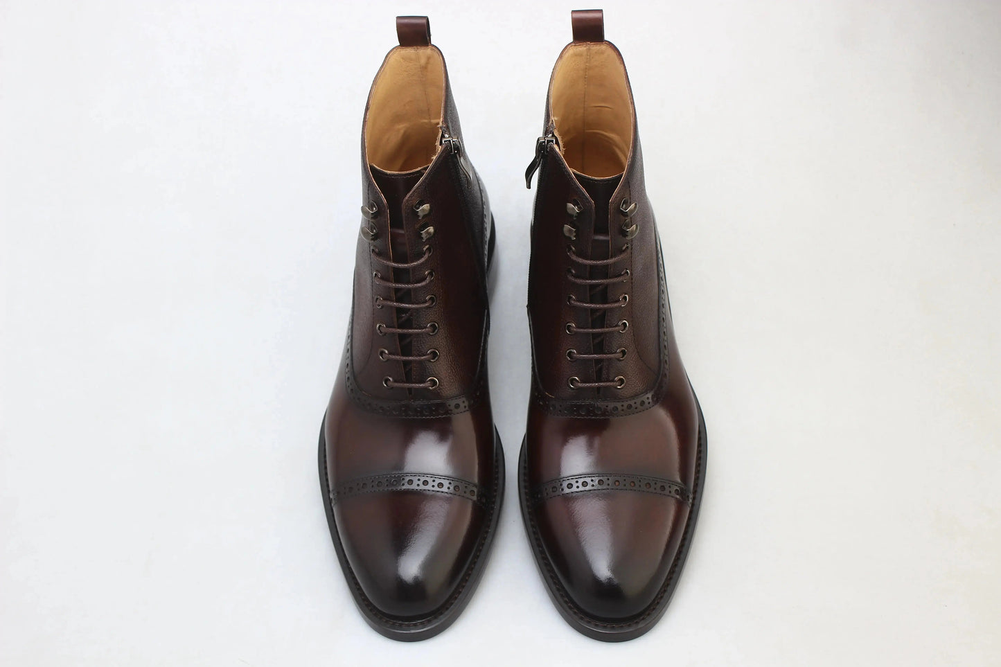 | Handmade Brown Leather Derby Brogues