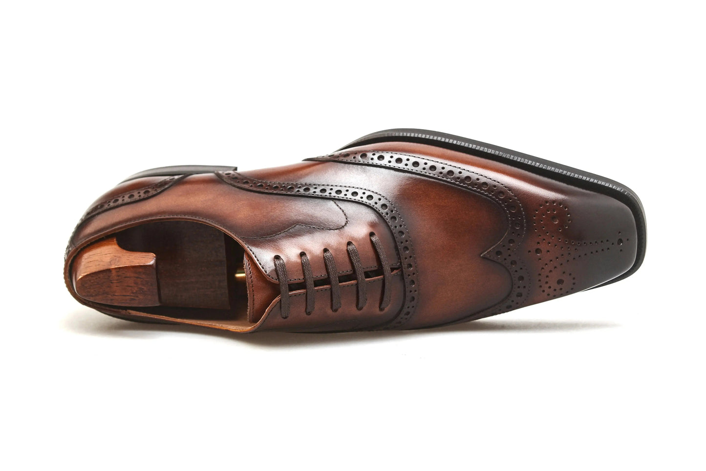 | Handmade Burgundy Leather Wingtip Brogue Oxford Dress Shoes