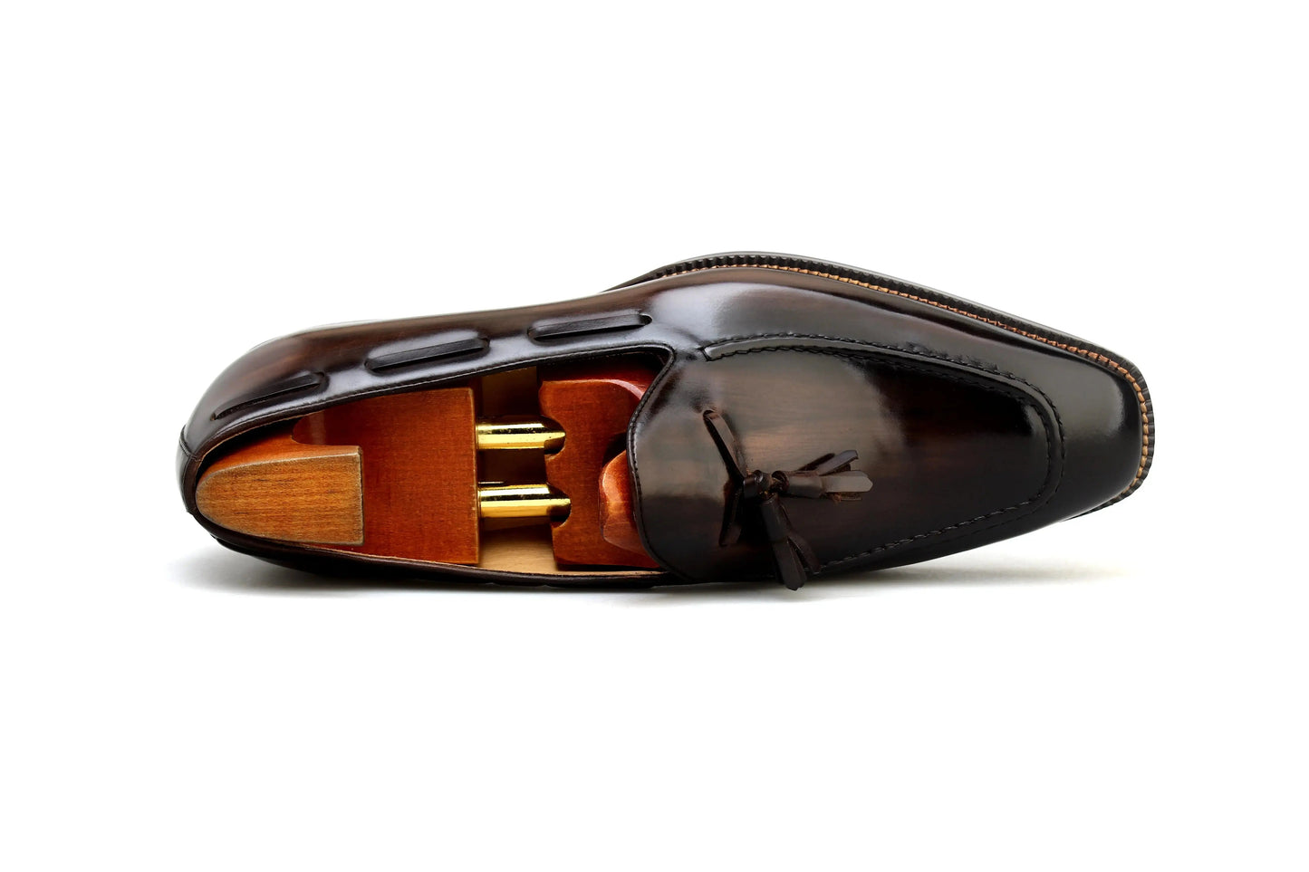 | Handcrafted Mahogany Calfskin Tassel Loafers