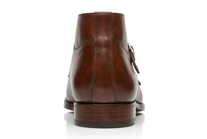 The Heston Double Monk Strap Boot - Brown
