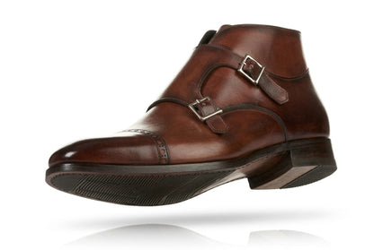 The Heston Double Monk Strap Boot - Brown