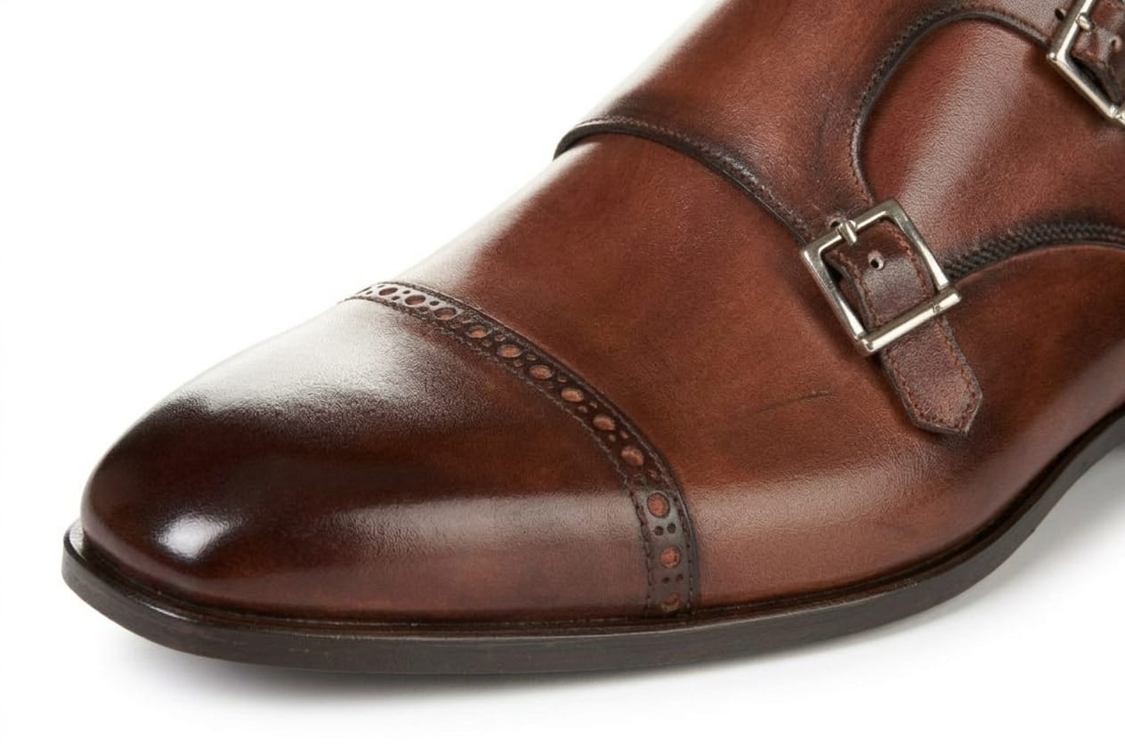 The Heston Double Monk Strap Boot - Brown