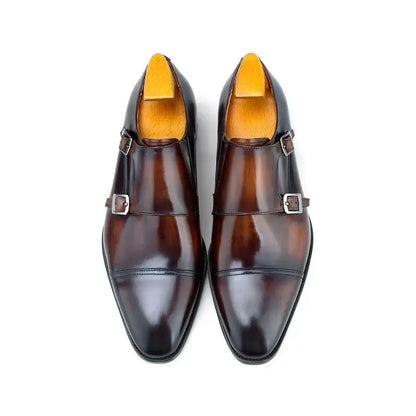 | Handcrafted Brown Calfskin Single Monk Strap