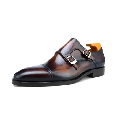| Handcrafted Brown Calfskin Single Monk Strap