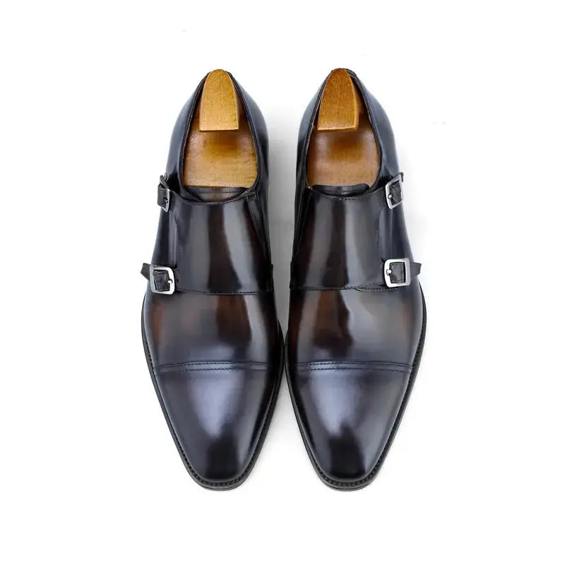 | Handcrafted Brown Calfskin Single Monk Strap