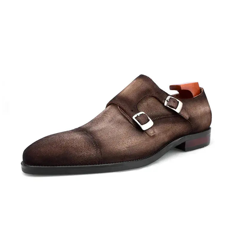 | Handcrafted Brown Calfskin Single Monk Strap
